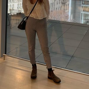 Gingham stretchy dress pants